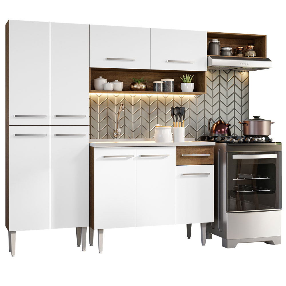 Cocina Integral Emilly 2.30 m con Mesón de Acero 12