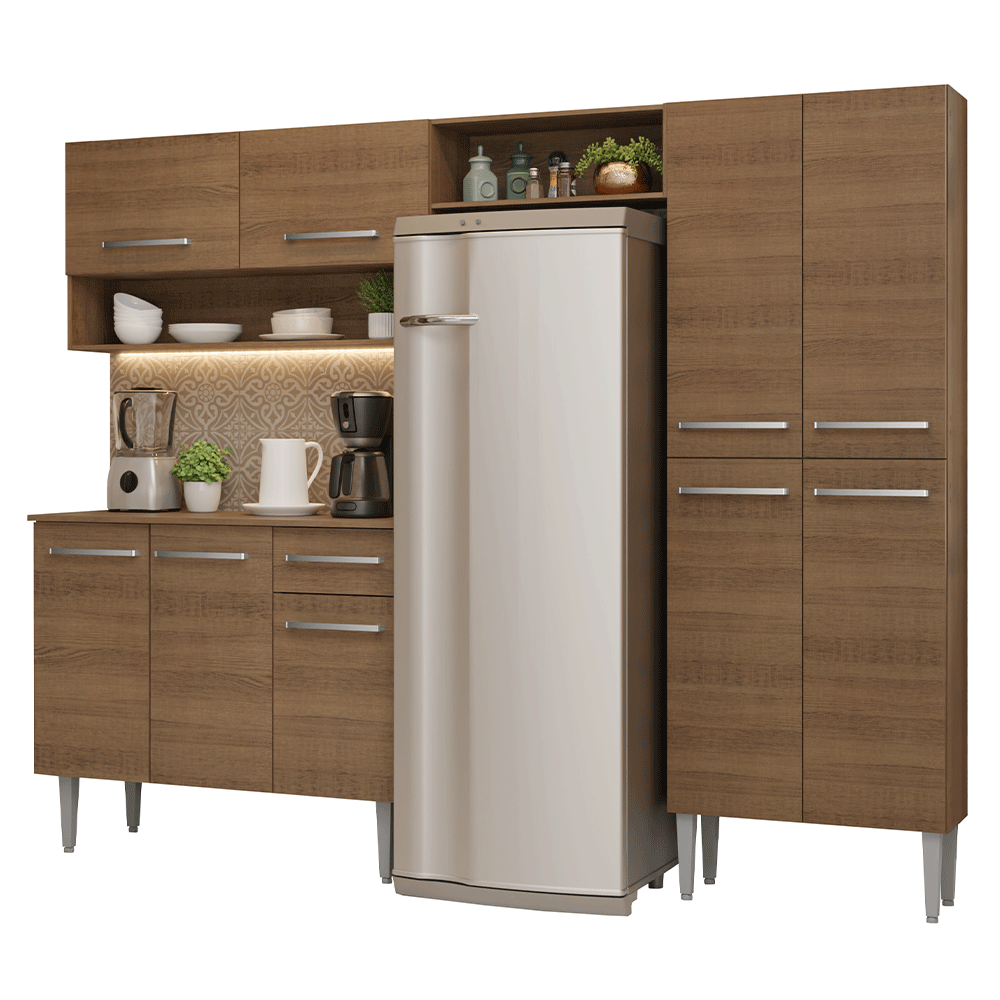 Cocina Integral Emilly 2.30 Metros Marrón 17