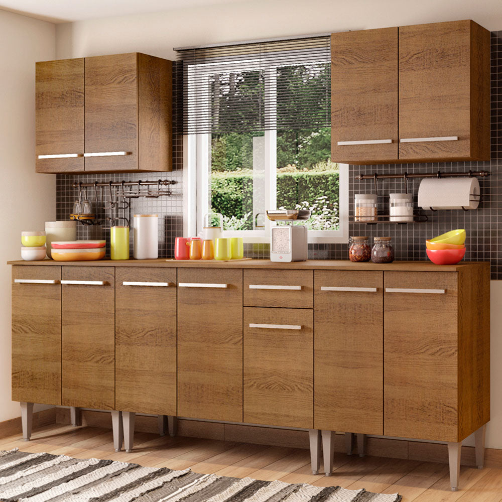 Cocina Integral Emilly King 2.30 Metros Marrón