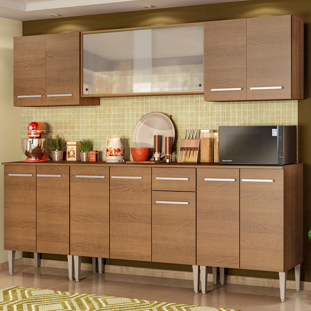 Cocina Integral Emilly Wind 2.30 Metros Marrón
