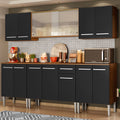 Cocina Integral Emilly Wind 2.30 Metros Marrón/Negro