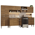 Cocina Integral Emilly 2.90 m con Mesón de Acero Marrón 08