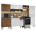 Cocina Integral Emilly 2.90 Metros Marrón/Blanco 10