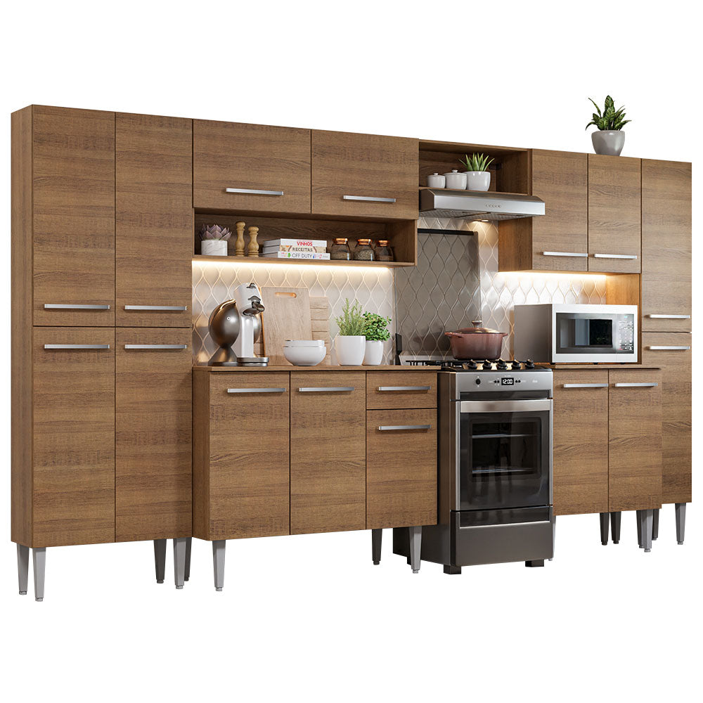 Cocina Integral Emilly Joy 3.25 Metros Marrón