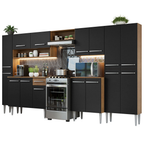 Cocina Integral Emilly 3.25 Metros Marrón/Negro 02