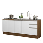 Kit 2 Muebles de Cocina Bajo Glamy 2.00 Metros Marrón/Blanco