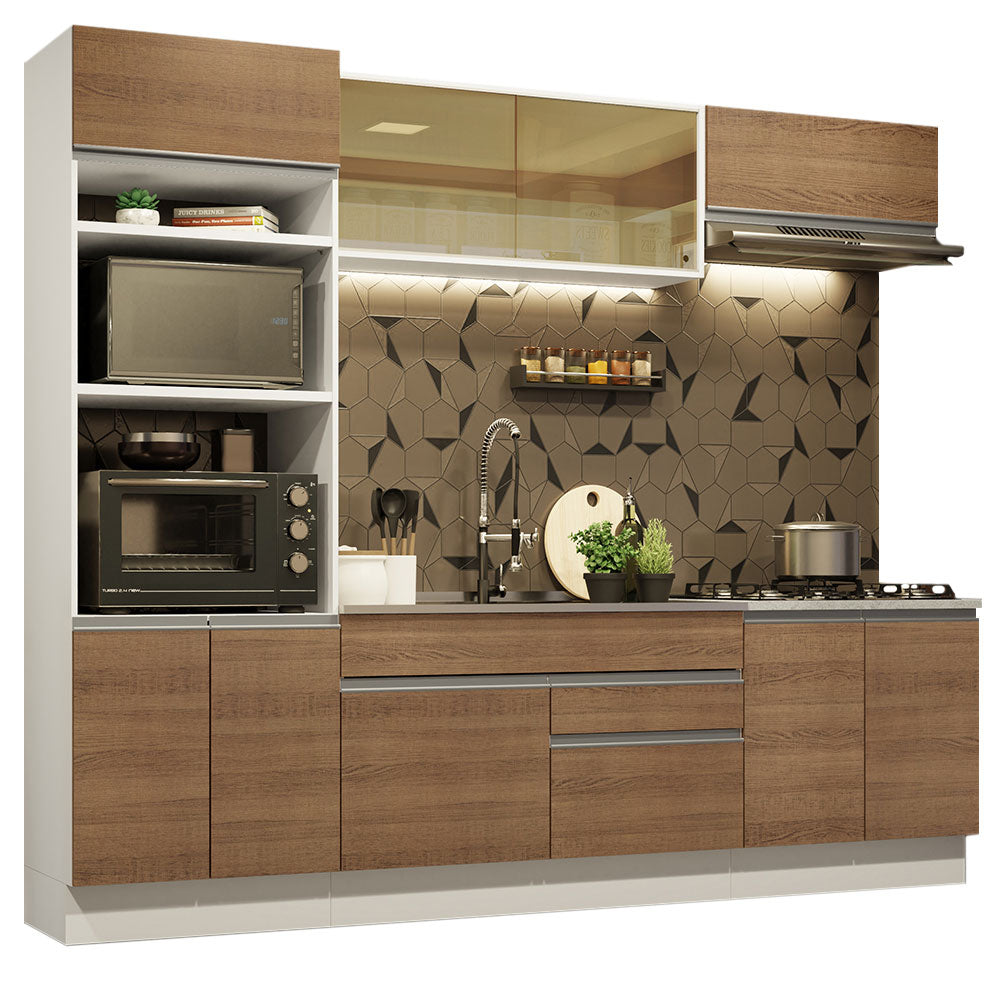 Cocina Integral Glamy 2.70 Metros Blanco/Marrón 10
