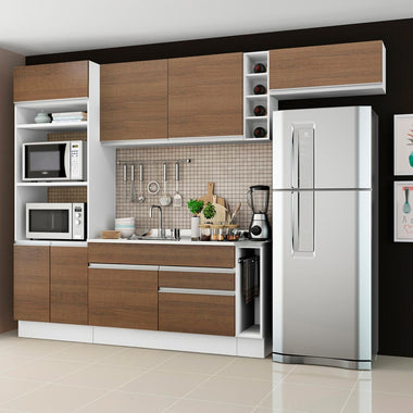 Cocina Integral Safira 2.90 Metros Blanco/Marrón 04