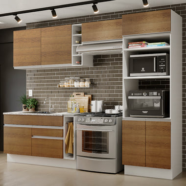 Cocina Integral Cristal 2.90 Metros Blanco/Marrón 10