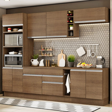 Cocina Integral Vicenza 2.90 m con Encimera Marrón 12