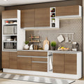 Cocina Integral Vicenza 2.90 m con Encimera Blanco/Marrón 12