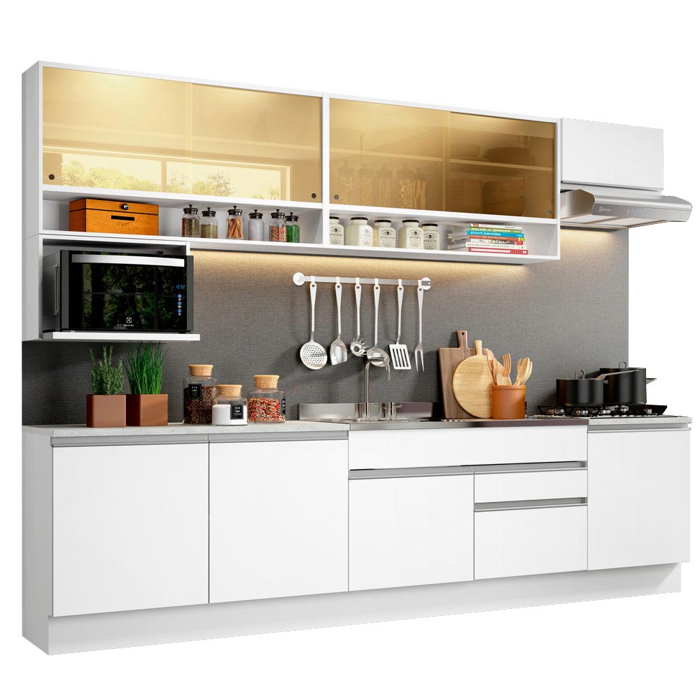 Cocina Integral Verona 3.00 Metros Blanco