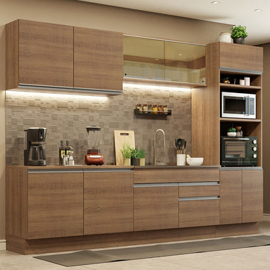 Cocina Integral Glamy 3.10 Metros Marrón 01