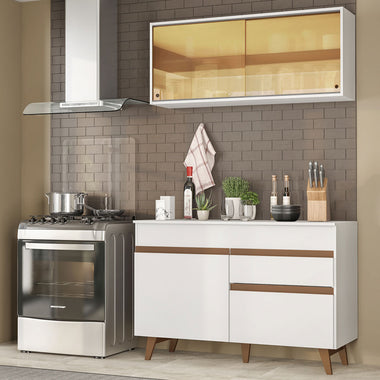 Cocina Integral Reims 1.20 m con Encimera Blanco 01