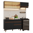 Cocina Integral Reims 1.90 m con Encimera Negro/Marrón 05