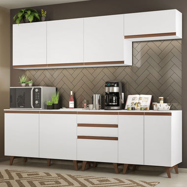 Cocina Integral Reims 2.50 m con Encimera Blanco 01