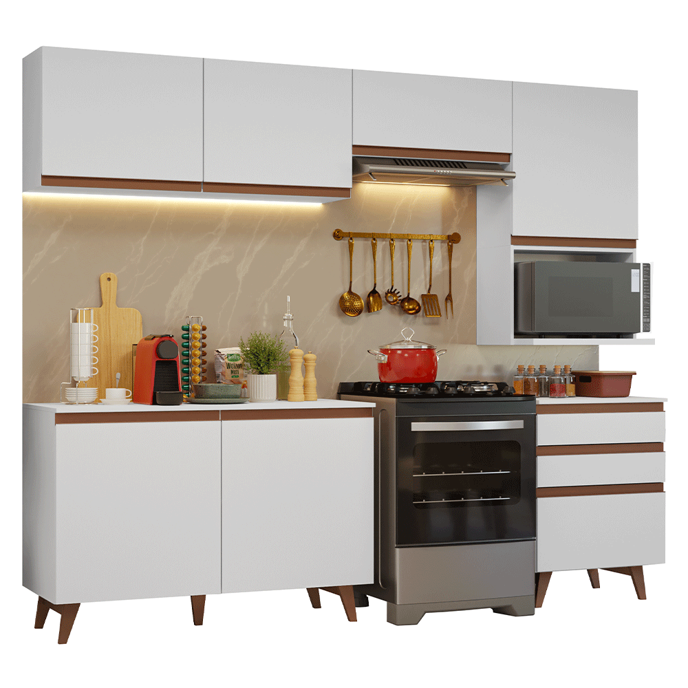 Cocina Integral Reims 2.50 m con Encimera Blanco 08