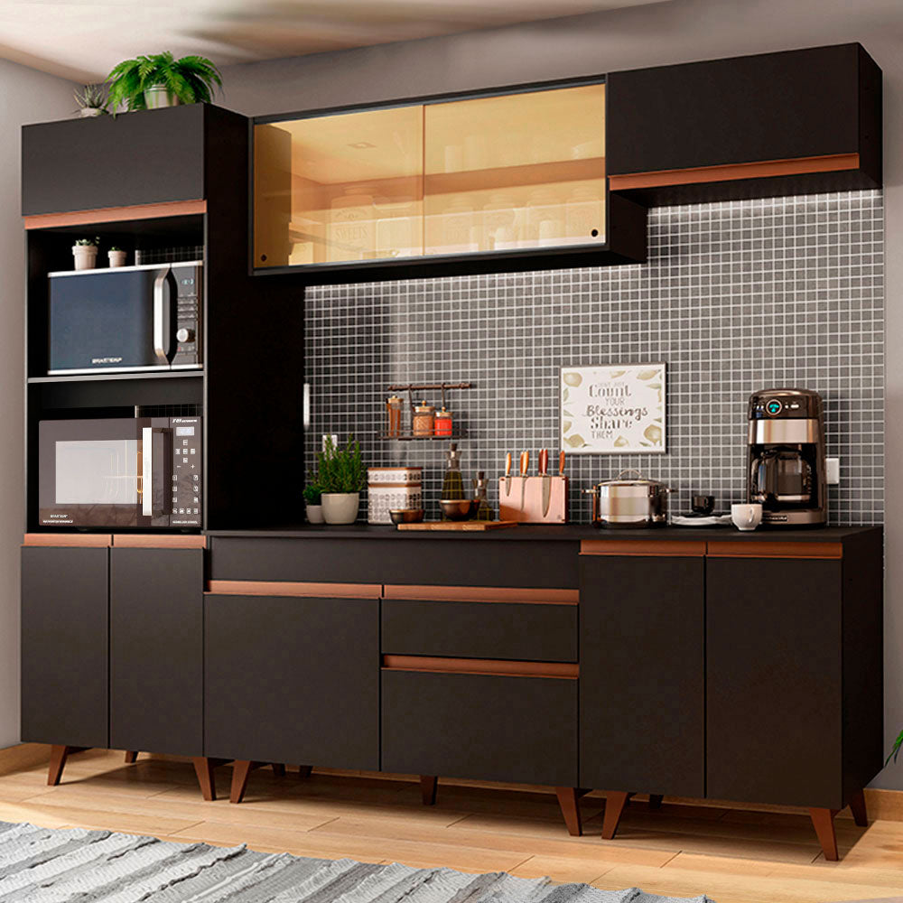 Cocina Integral Reims 2.60 m con Encimera Negro 02