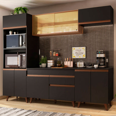Cocina Integral Reims 2.60 m con Encimera Negro/Marrón 02