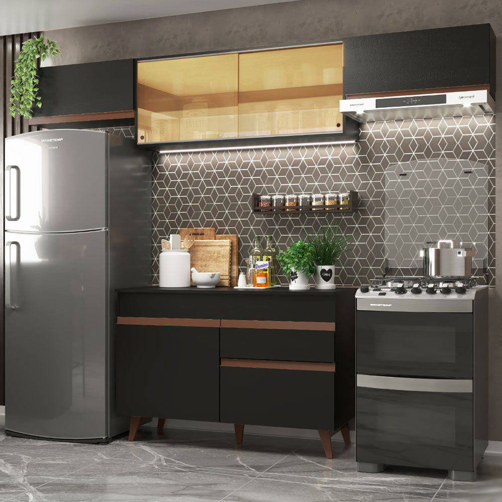 Cocina Integral Reims 2.60 m con Encimera Negro 03
