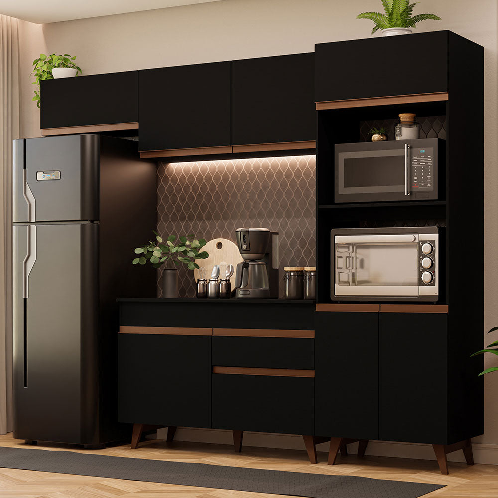 Cocina Integral Reims 2.60 m con Encimera Negro 08