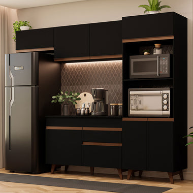 Cocina Integral Reims 2.60 m con Encimera Negro 08