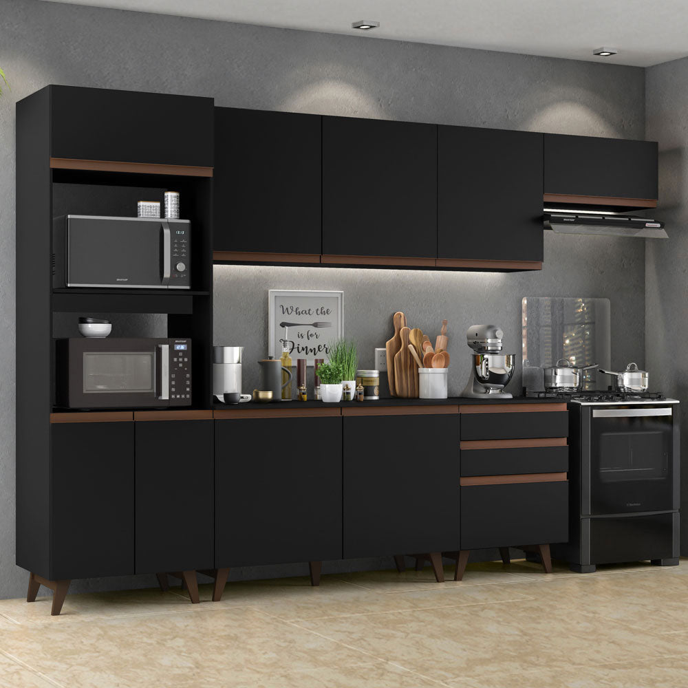 Cocina Integral Reims 3.20 m con Encimera Negro 01