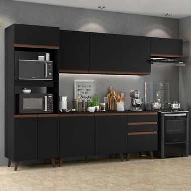 Cocina Integral Reims 3.20 m con Encimera Negro 01