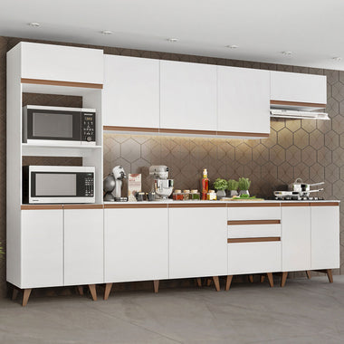 Cocina Integral Reims 3.20 m con Encimera Blanco 02