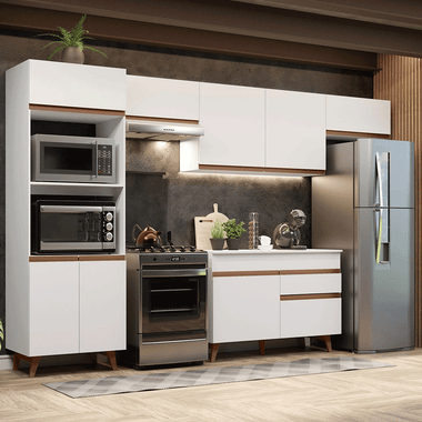Cocina Integral Reims 3.30 m con Encimera Blanco 01