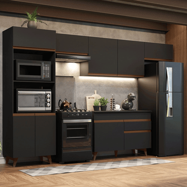 Cocina Integral Reims 3.30 m con Encimera Negro 01