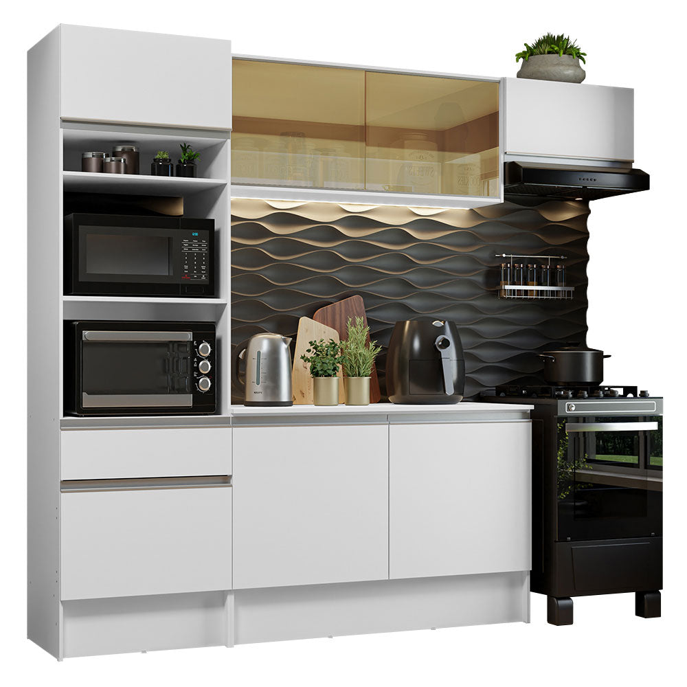 Cocina Integral Diamante 2.40 m con Encimera Blanco 02