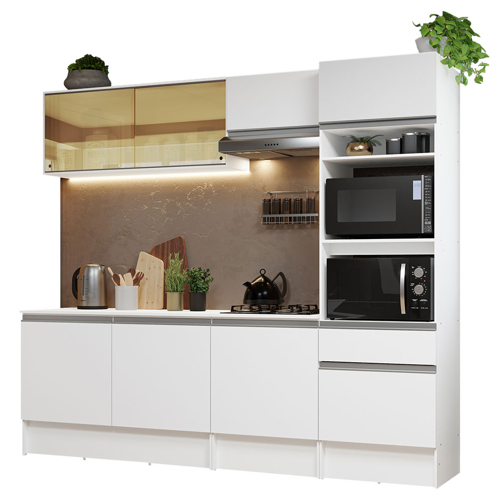Cocina Integral Diamante 2.40 m con Encimera Blanco 06