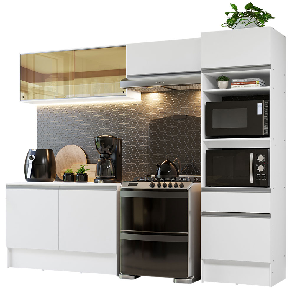 Cocina Integral Diamante 2.60 m con Encimera Blanco