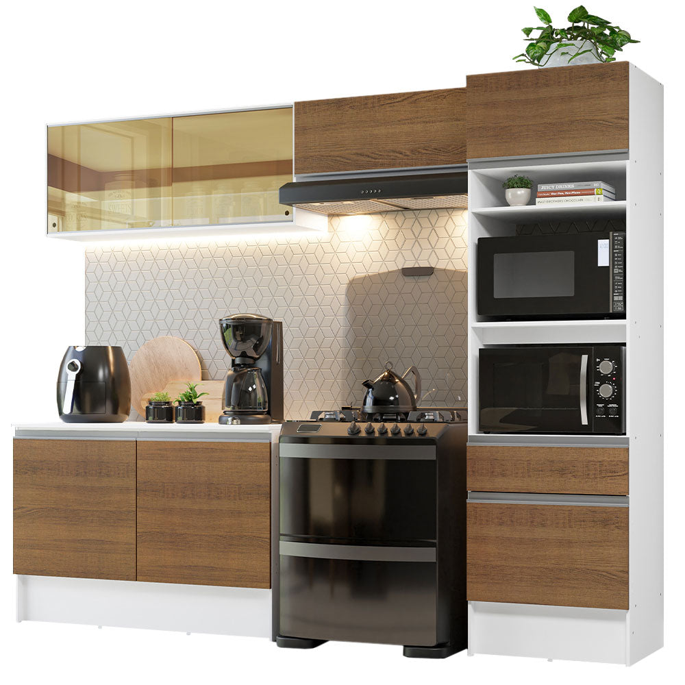 Cocina Integral Diamante 2.60 m con Encimera Blanco/Marrón