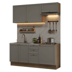 Cocina Integral Vik 1.80 Metros Marrón/Gris 01