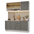 Cocina Integral Vik 1.80 Metros Blanco/Gris 04