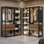 Clóset Modulado Abierto Valencia 4 Cajones 14 Niveles 180 cm x 258 cm x 45 cm Marrón/Negro 04