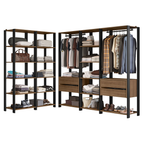 Clóset Modulado Abierto Valencia 4 Cajones 19 Niveles 180 cm x 317 cm Marrón/Negro 01