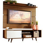 Centro de Entretenimiento para TV Dubai Mesa y Panel Hasta 65 Pulgadas Marrón/Blanco (Patas Marrón)