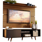 Centro de Entretenimiento para TV Dubai Mesa y Panel Hasta 65 Pulgadas Negro/Marrón (Patas Marrón)