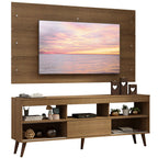 Centro de Entretenimiento para TV Detroit Mesa y Panel Hasta 65 Pulgadas Marrón