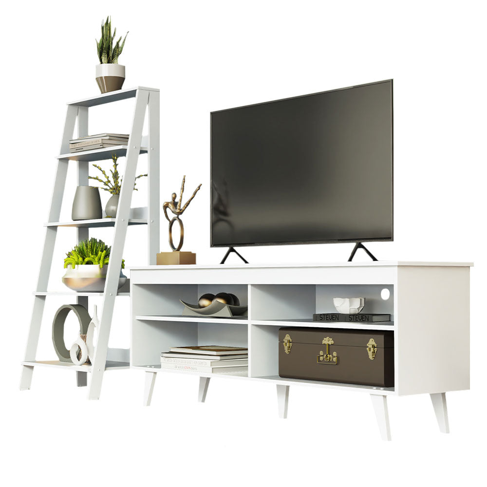 Centro de Entretenimiento para TV Udine + Mueble Estante Librero