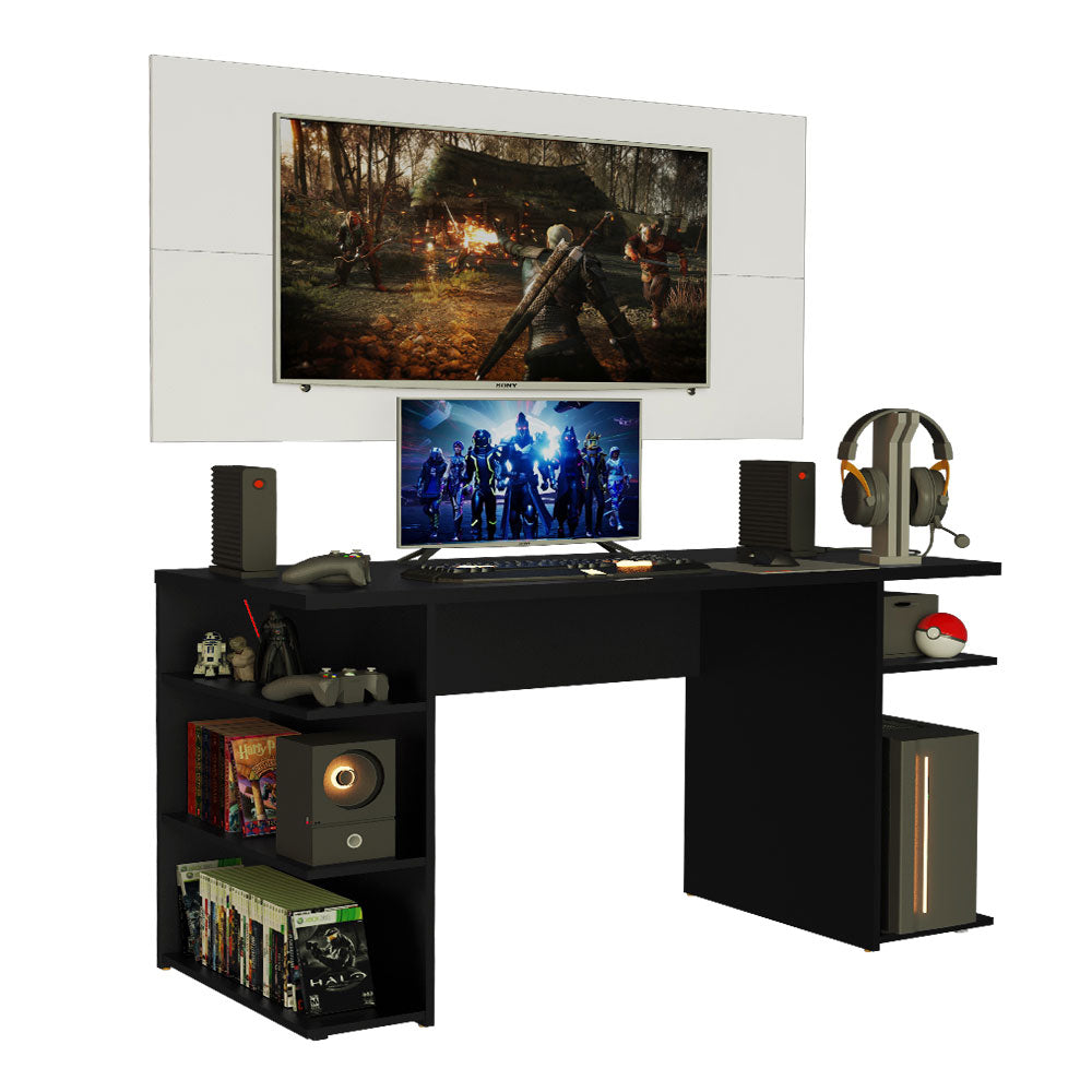 Escritorio Gamer Moderno + Panel para TV Hasta 50 Pulgadas