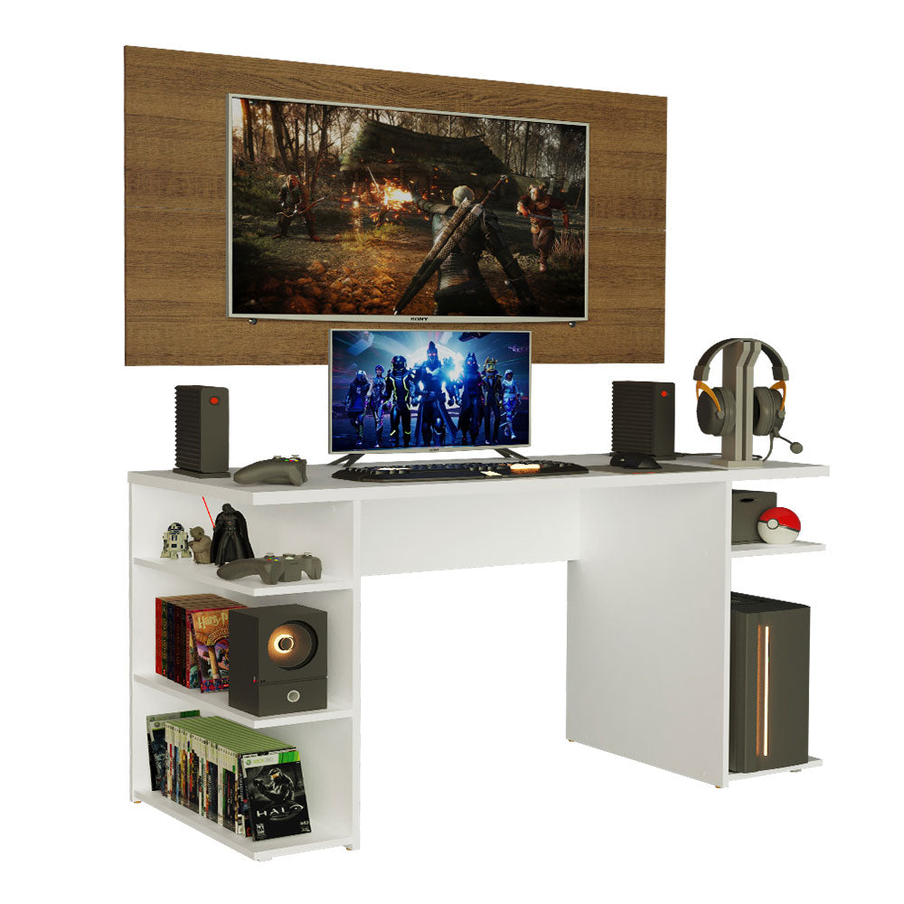 Escritorio Gamer Moderno + Panel para TV Hasta 50 Pulgadas