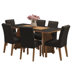 Juego de Comedor Madison con 6 Sillas Marrón/Negro/Oxford
