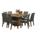 Juego de Comedor Doris con 8 Sillas Marrón/Plateado