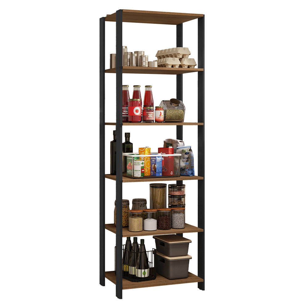 Estante Organizador Multiuso Madesa de 5 Repisas 59 cm Marrón/Negro
