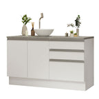 Kit 2 Muebles para Baño 140 cm 2 Puertas 3 Cajones con Encimeras