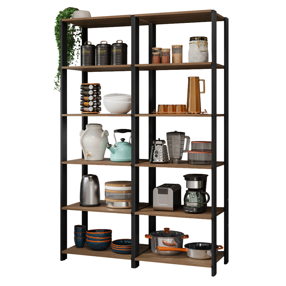 Armario Estante Organizador Multiuso Madesa con 10 Niveles 118 cm Marrón/Negro